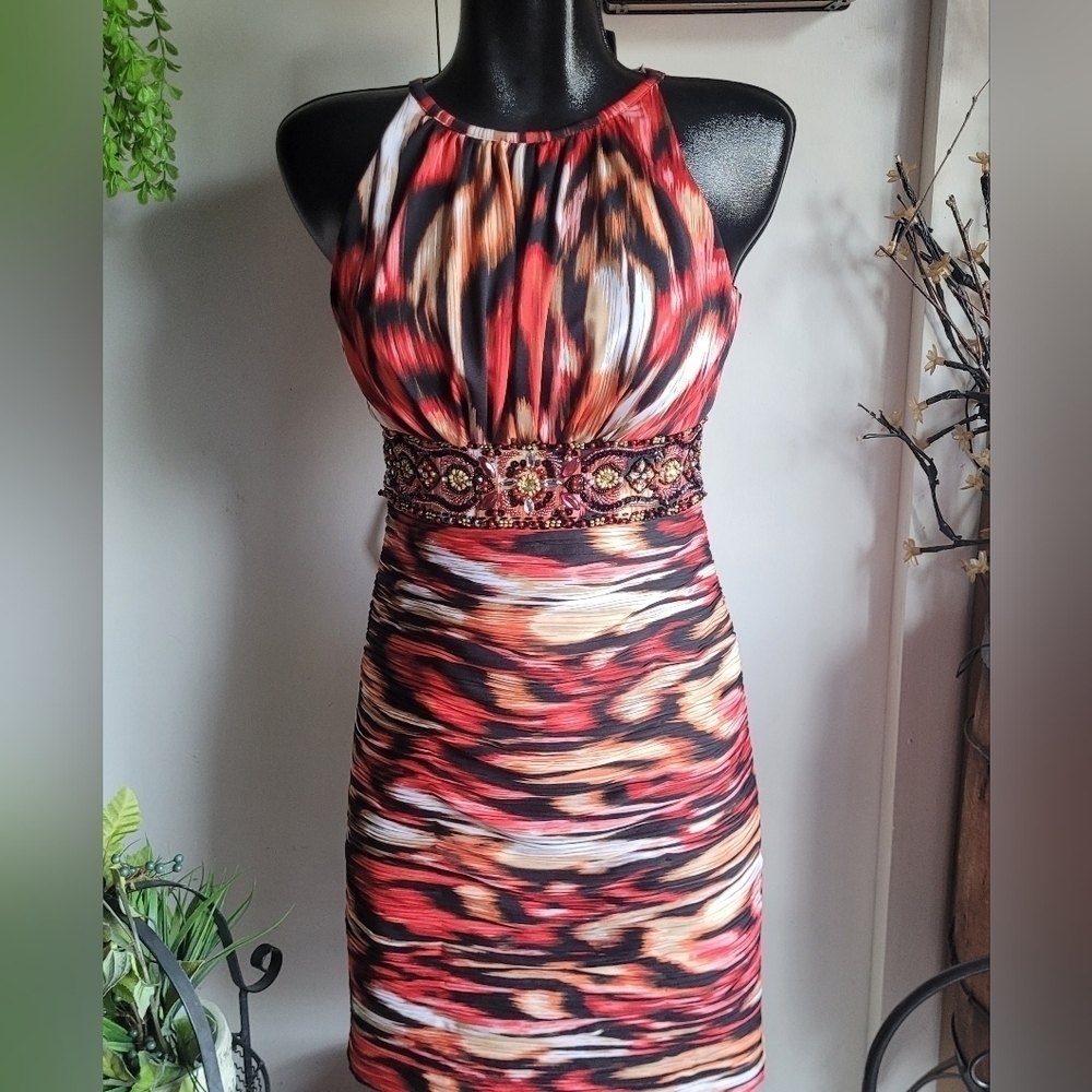 JS Boutique Bodycon Ruched Halter Dress 4